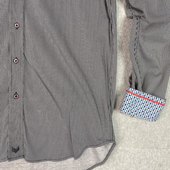 Buttercloth Shirt Mens M Black Regular Fit Long Sleeve Button Up Geometric - Picture 4 of 8